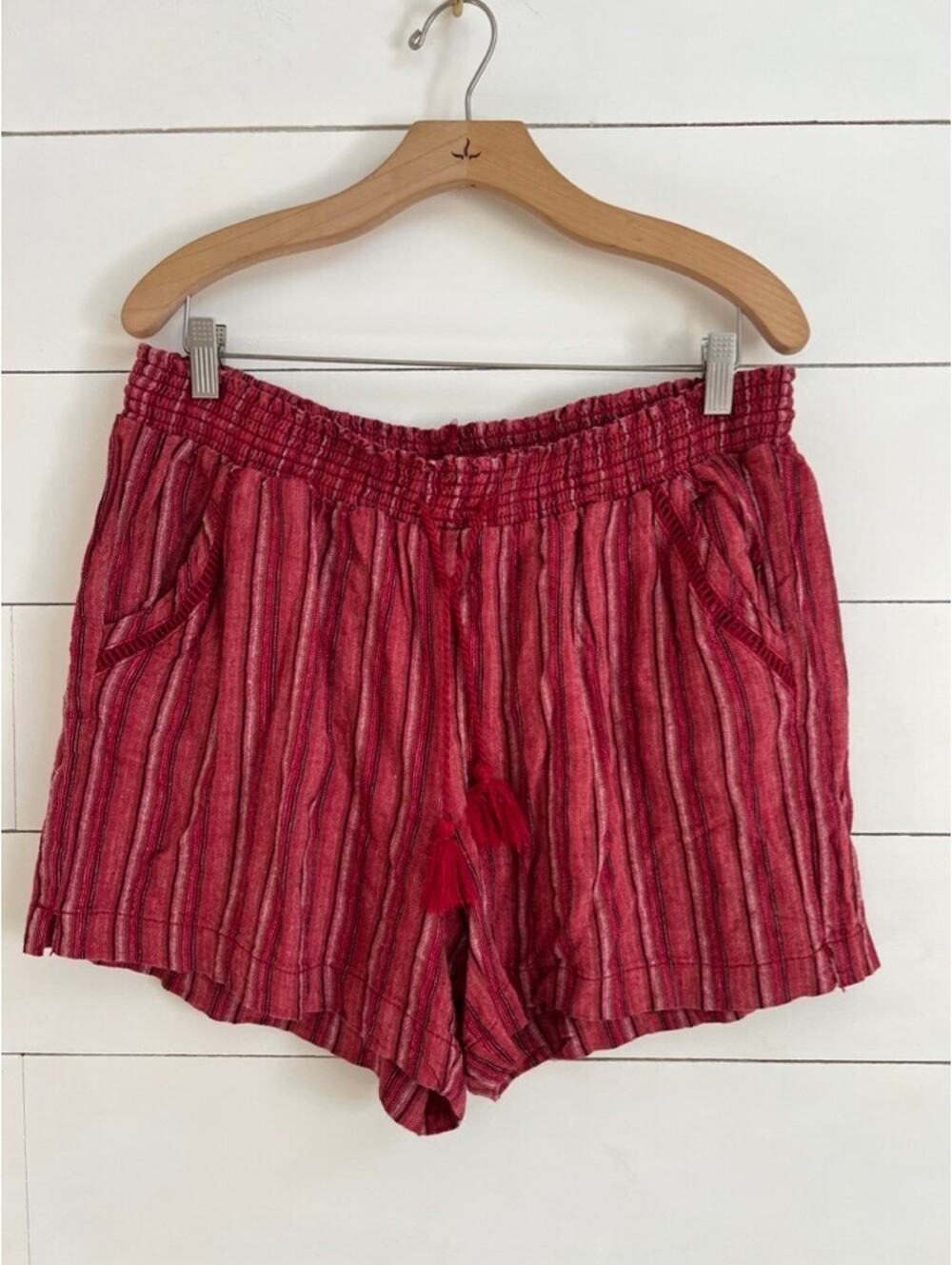 Briggs New York Linen-Blend Pull-On Summer Shorts Women's Size XL Boho Festival